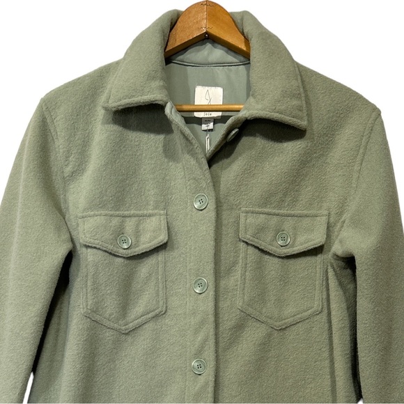 Joie Boyfriend Shacket Sage Green Medium Blogger Favorite Button Down Jacket - Picture 3 of 8